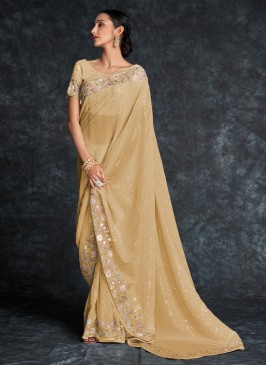 Georgette Beige Saree