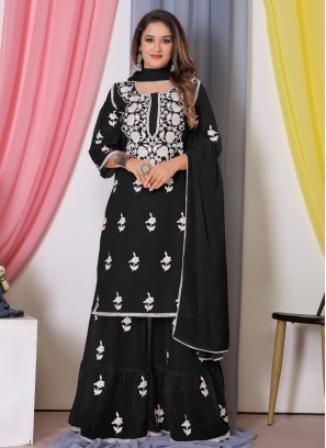 Georgette Black Thread Work Salwar Suit