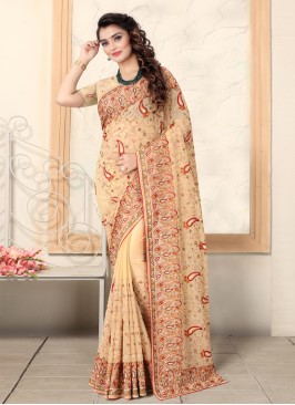 Georgette Brown Contemporary Saree