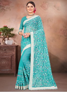 Georgette Classic Saree in Blue