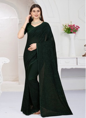 Georgette Designer Saree in Green