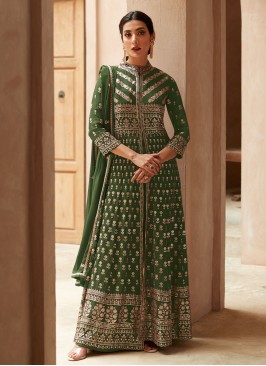 Georgette Embroidered Salwar Kameez in Green