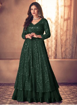 Georgette Green Lehenga Choli