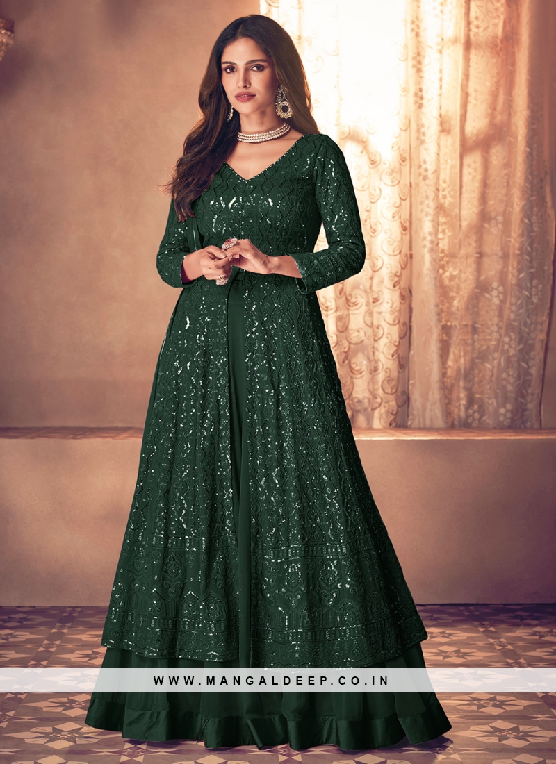 Georgette Green Lehenga Choli