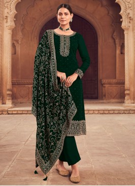 Georgette Green Trendy Salwar Kameez