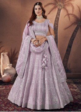 Georgette Lavender Trendy Lehenga Choli