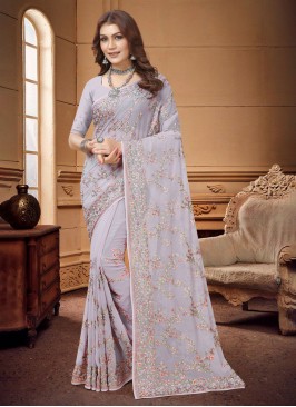 Georgette Lavender Trendy Saree