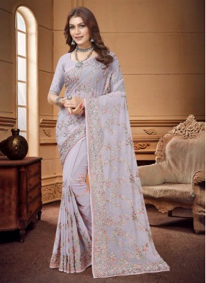 Georgette Lavender Trendy Saree