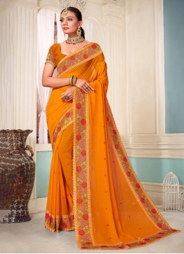 Georgette Mustard Classic Saree