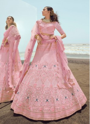 Georgette Pink Lehenga Choli
