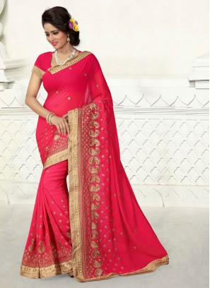 Georgette Pink Trendy Saree