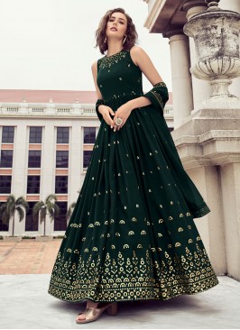 Georgette Trendy Gown in Green