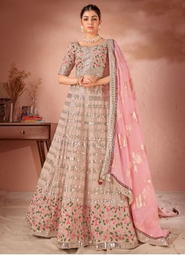 Georgette Trendy Lehenga Choli in Beige