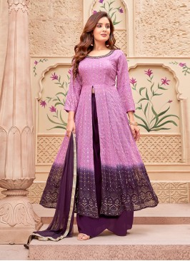 Georgette Trendy Salwar Kameez in Purple