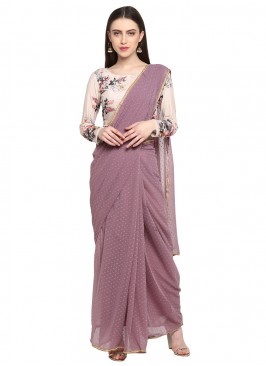 Georgette Trendy Saree in Mauve 