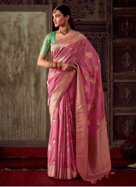 Georgette Trendy Saree in Pink