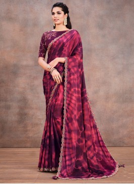 Georgette Wine Classic Saree
