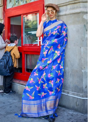 Gilded Blue Saree