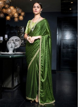 Gilded Green Contemporary Saree