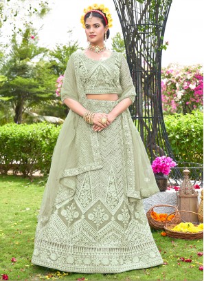 Girlish A Line Lehenga Choli For Mehndi