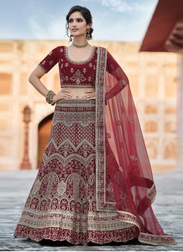 Girlish Handwork Velvet Lehenga Choli