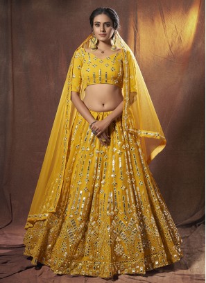 Girlish Mirror Faux Georgette Lehenga Choli