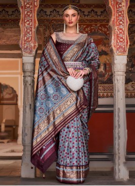 Girlish Multi Colour Silk Classic Saree