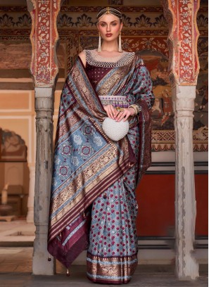 Girlish Multi Colour Silk Classic Saree