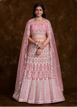 Girlish Rose Pink Wedding Trendy Lehenga Choli
