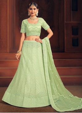 Girlish Sea Green Trendy Lehenga Choli