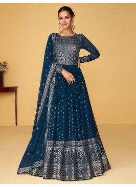 Glamorous Embroidered Georgette Readymade Salwar Kameez