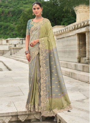 Glamorous Embroidered Silk Classic Saree