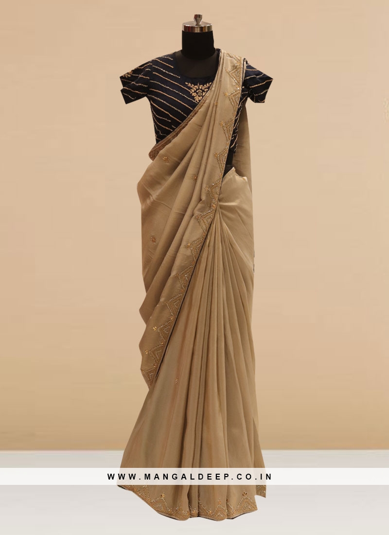 Glamorous Grey Color Function Wear Saree In Silk Fabric