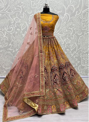 Glamorous Net Bridal A Line Lehenga Choli