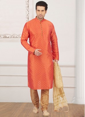 Glamorous Orange Color Designer Kurta Payjama