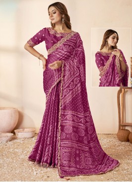 Glamorous Purple Engagement Trendy Saree