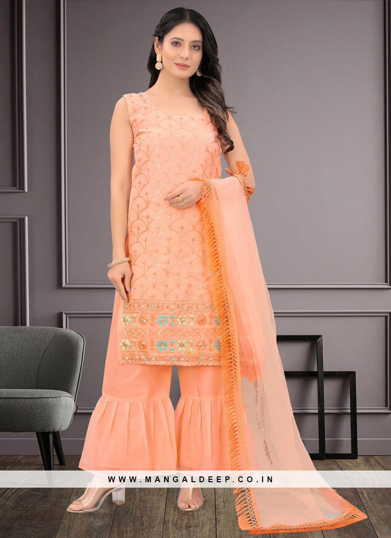 Glamorous Sequins Faux Georgette Designer Salwar Suit