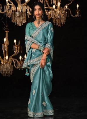 Glamorous Tussar Silk Party Contemporary Saree