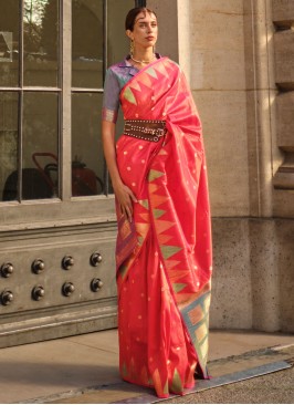 Gleaming Khadi Silk Weaving Contemporary Saree
