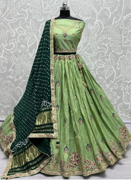 Glitzy Embroidered Silk Designer Lehenga Choli