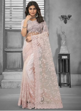 Glitzy Peach Trendy Saree