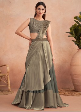 Glorious Art Silk Grey Designer Saree