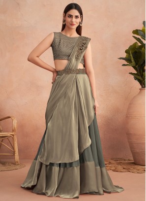 Glorious Art Silk Grey Designer Saree