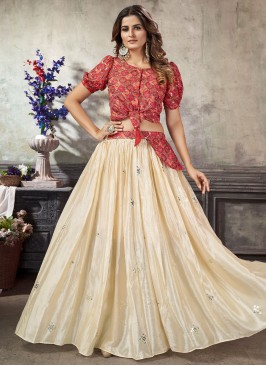 Glorious Embroidered Art Silk A Line Lehenga Choli