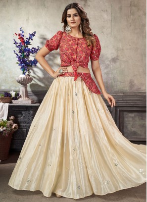 Glorious Embroidered Art Silk A Line Lehenga Choli