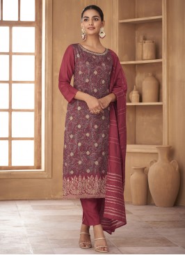 Glorious Jacquard Silk Multi Colour Readymade Salw