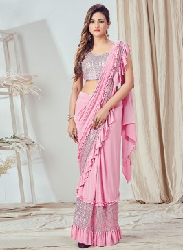 Glorious Pink Imported Classic Saree