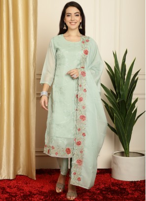 Glossy Embroidered Designer Salwar Suit
