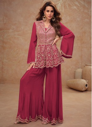 Glossy Embroidered Trendy Salwar Kameez