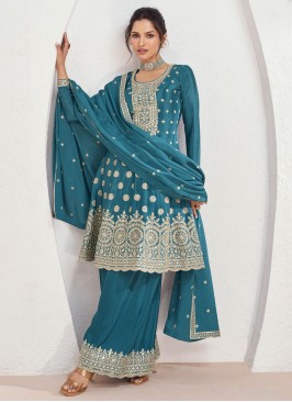 Glowing Chinon Festival Designer Salwar Suit